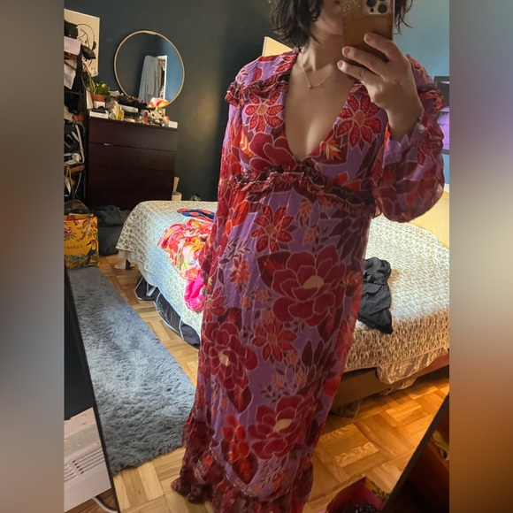Farm Rio sweet floral maxi dress, Small NWOT - Picture 6 of 7